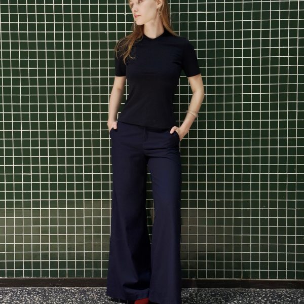 Low-Waisted Wide-Leg Trousers — front, full length